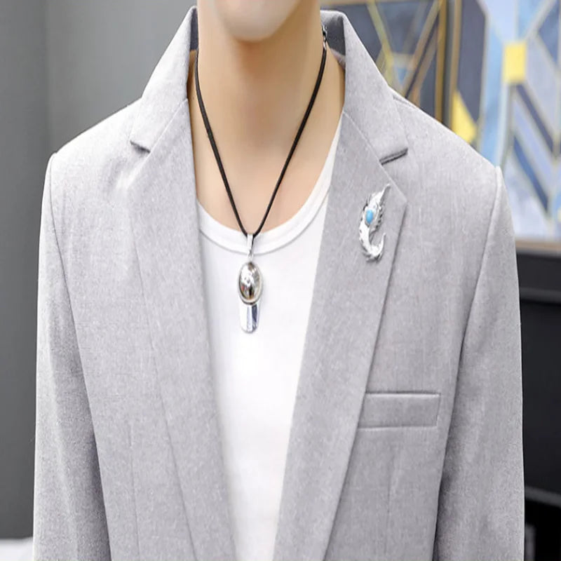 2024 High quality casual suit for men (suit + trousers) Young solid color handsome Korean version fashion slim two-piece set