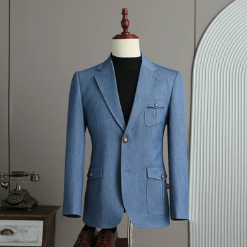 Casual suit jacket for men, fashionable and cool, high-end spring and autumn style, stylish and cool, old money style uniform