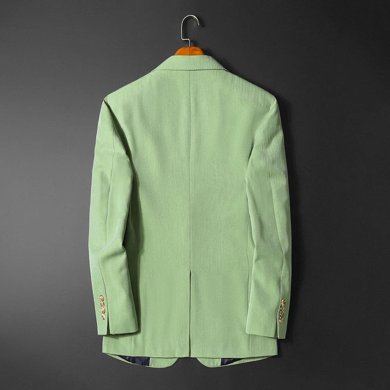 High Quality Men's Slim Fit Casual Suit Jacket Solid Color Fashionable Blazer Large Size S-5XL Handsome Menswear