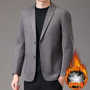 High-quality autumn and winter new men's business and casual, versatile and trendy down suit (80down) jacket
