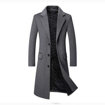 2026  High-end, fashionable and stylish knee-length woolen coat, casual wool coat, British-style travel solid color coat