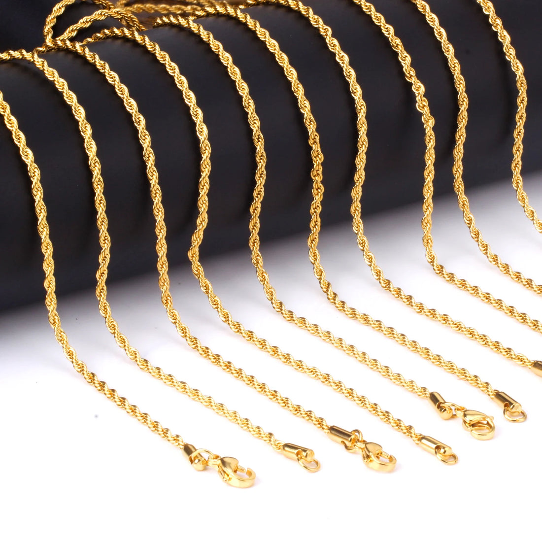 LUXUSTEEL 4MM Stainless Steel Hip-Hop Rock Unisex Fashion Jewelry Twisted Chain Necklace, Everyday Wear Versatile and Waterproof