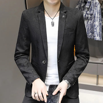 The new men's stylish and cool mini suit for the autumn of 2025, a slimming and trendy hairstylist's young man's mini suit