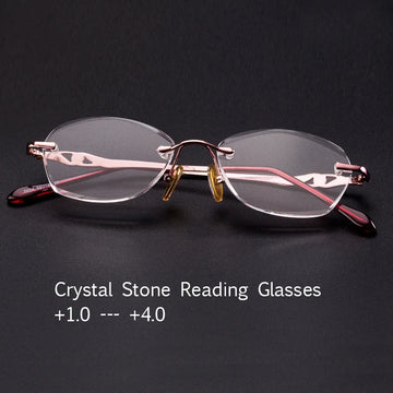 Crystal Glass Reading Glasses Woman Presbyopic Diopter Lens Readers Eyewear Mineral Lens Anti Scratch +1.0 +2.0 +2.5 +3.0 +4.0