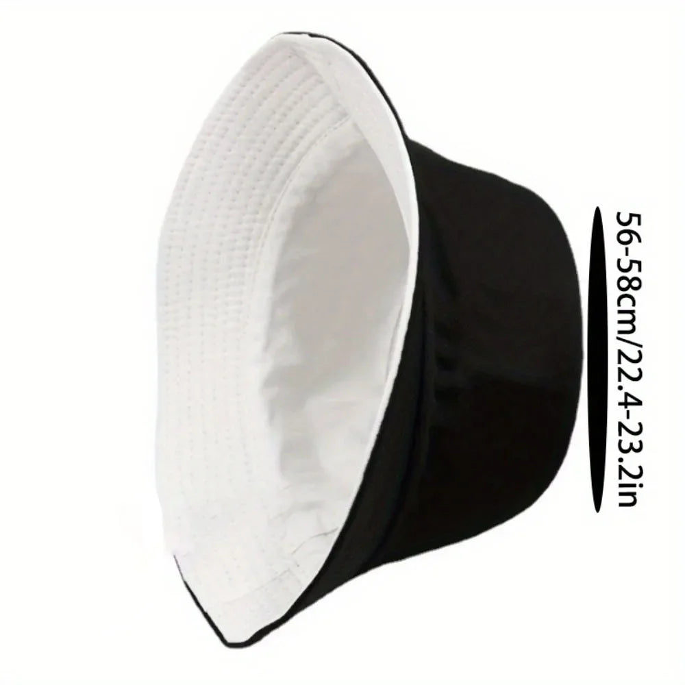 Fashion Solid Color Reversible Bucket Hat Women Men Outdoor Fishing Fisherman Hat Cycling Hiking Travelling Sunscreen Panama Cap