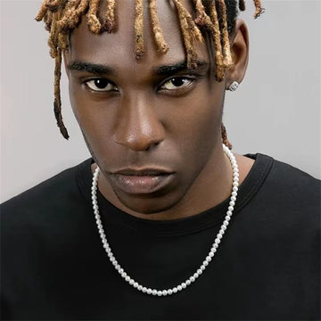 6mm Men Imitation Pearl Chain Necklace Simple Acrylic Beads Choker For Women Hip Hop Jewelry Party Accessories