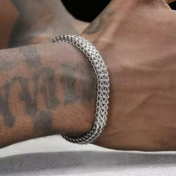 Men's Retro Spinal Chain Bracelet Simple Stainless Steel Bone Chain Jewelry Hip Hop Dressing Accessories Gifts