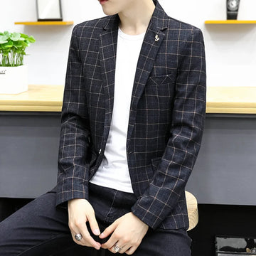 High-quality men's fashionable banquet suit, stylish and versatile, trendy business casual British-style suit jacket