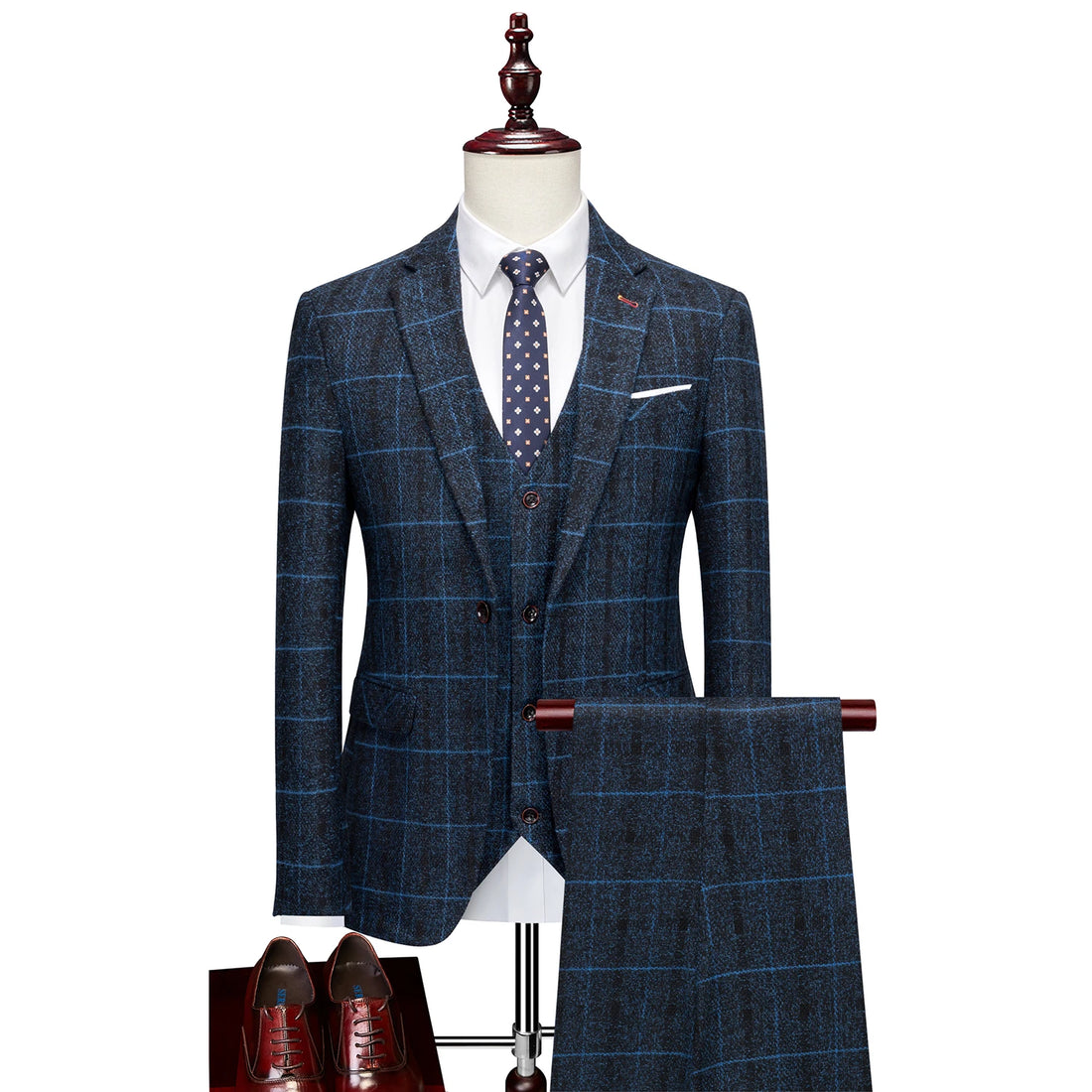 Men's 2025 Three-piece Suit Set One Button Fashion Wedding Business Casual Work Formal Vest Trousers M-5XL