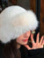 1pc Furry Hats For Women, Autumn/Winter  Korean Style Warm Hats, Solid Color Flattering Mongolian Hats, Thickened Winter Outfits