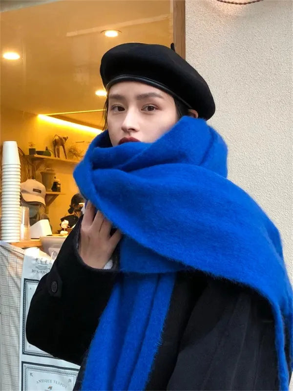 Rainbow Colors Plaid Fashion Design Women Scarf Luxury Brand Thicken Warm Scarves Tassle Neckerchief Shawls Cashmere 2023