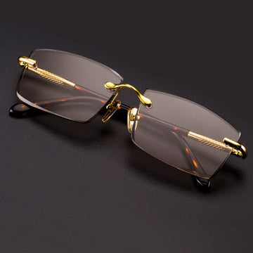 Natural Crystal Sunglasses Man Rimless Glass Sunglasses Mineral Lens Woman Luxury Brand Acetate Frame Vintage Anti Scratch
