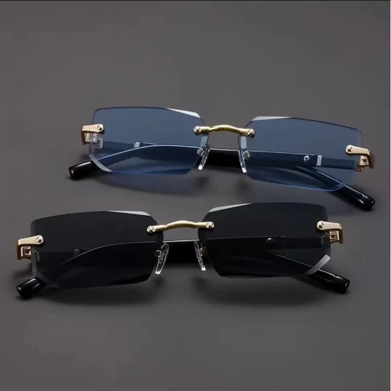 High Definition Sunglasses for Men Ladies Blue Light Blocking Eye Protection Eyewear Rimless Square Frame Eyeglasses Goggle