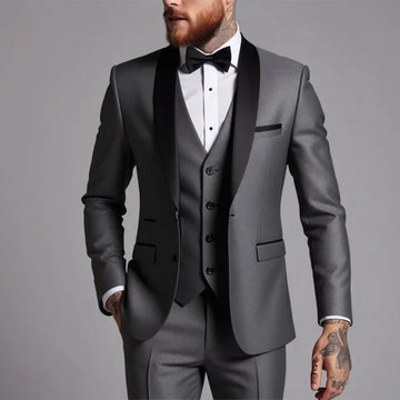 High-quality, fashionable and stylish new business casual suit set for men, men's wedding dress suit set of three pieces