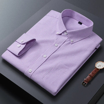 Autumn striped high-quality men's fashionable, cool, versatile and trendy long-sleeved shirt for casual banquets and business