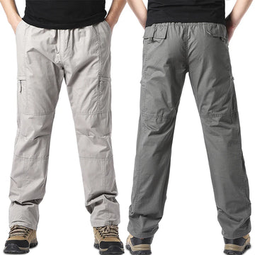 Summer Thin Cotton Overalls Men's Multi-Pocket Loose Large Size Work Pants Spring And Autumn Outdoor Sports Casual Pants