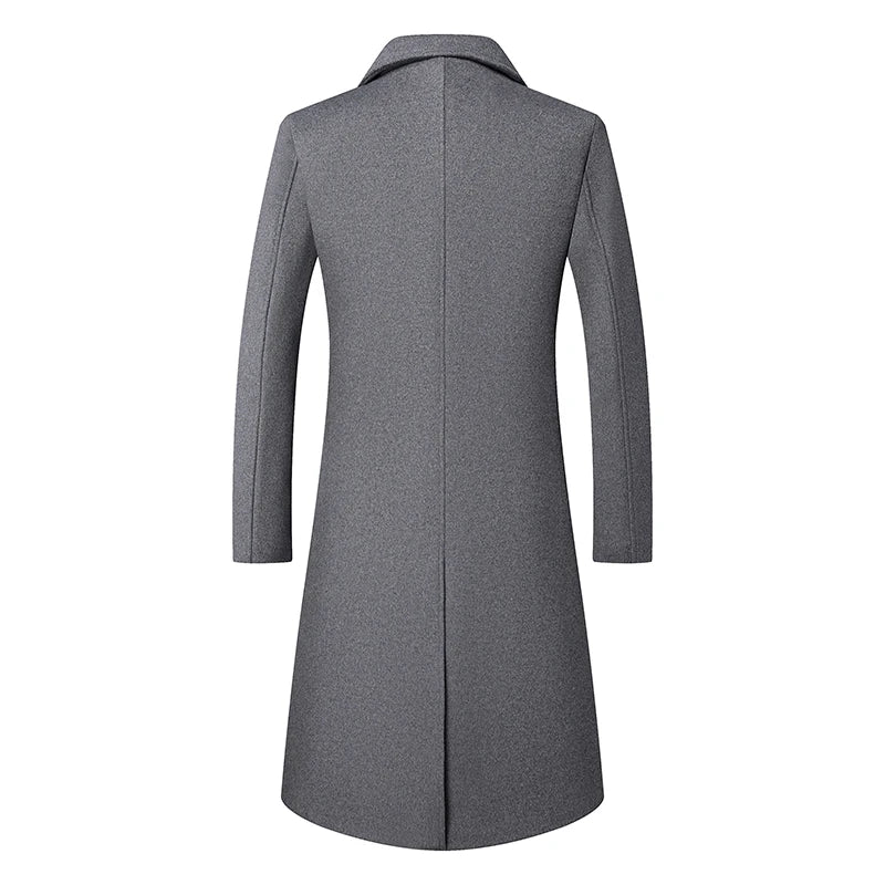 2026  High-end, fashionable and stylish knee-length woolen coat, casual wool coat, British-style travel solid color coat