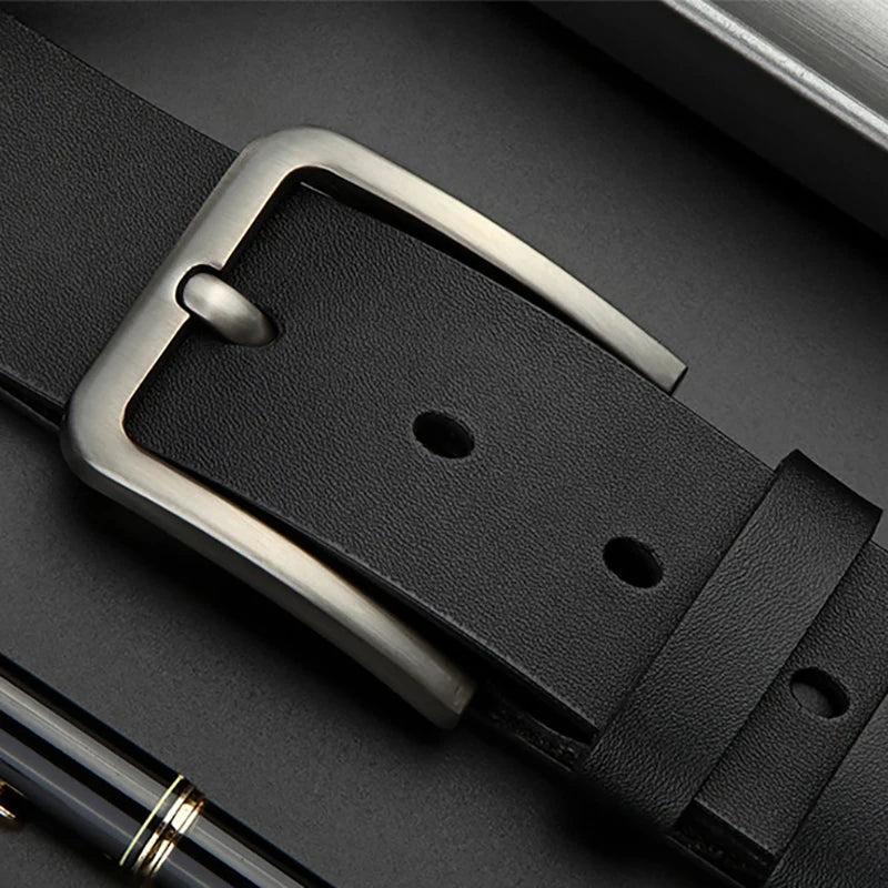 New Business Leisure Men's Belt Trend Alloy Square Buckle Belts Male Famous Brand Luxury Designer PU Leather Jeans Belts for Men