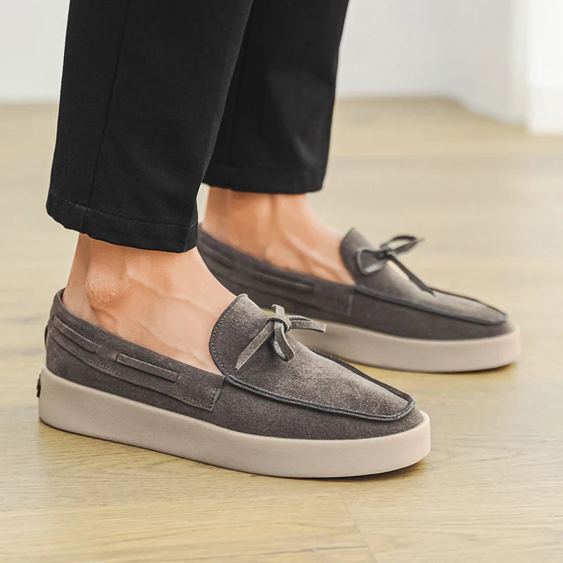 Summer Designer Men's Loafers Suede Leather Men Casual Shoes Breathable Slip on Flats Leisure Walk Driving Shoes Comfy Moccasins