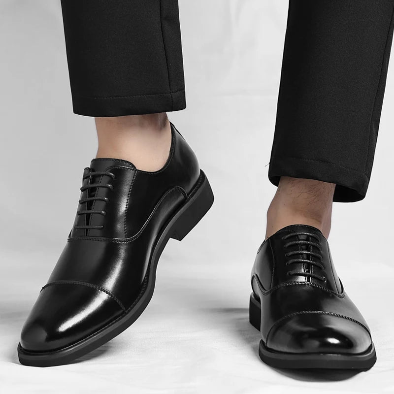 High Quality Flats Mens Business Dress Shoes British Style Men Leather Dress Oxfords Shoe New Trend Leather Men's Walking Shoes