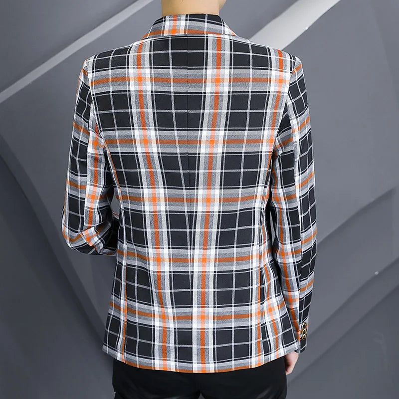 Fashionable Slim Fit Men's Suit for Spring Autumn Leisure Business Formal Coat Handsome Young Men's Clothing