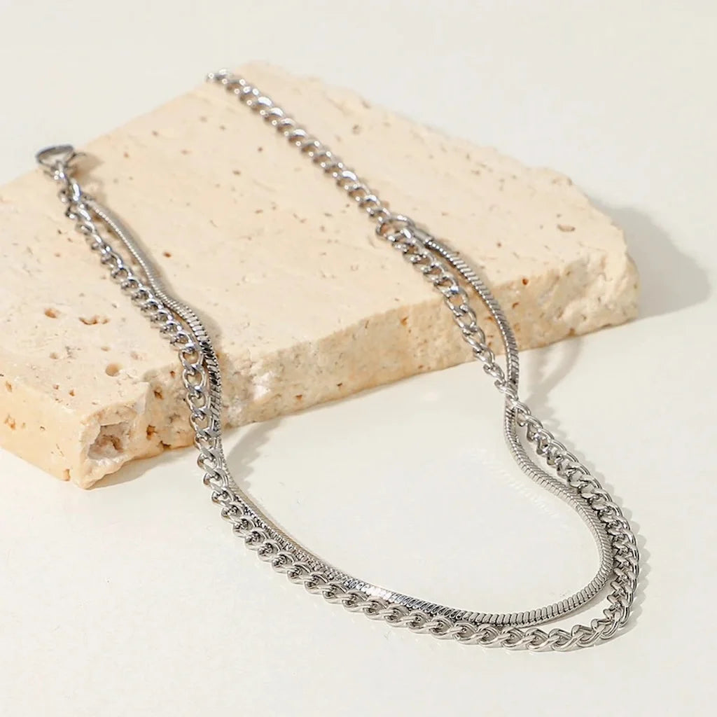 Silver Color Alloy Bracelet Set Simple Snake Chain Bracelet For Women Fashion Jewelry Men's Bracelet Accessories Gift