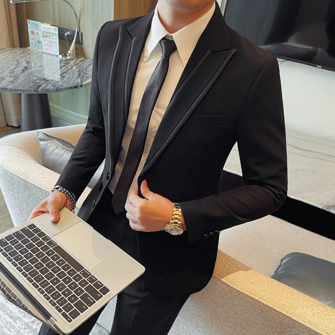 High-quality suit formal wear for men, fashionable and stylish business trend suit jacket, new business casual suit jacket