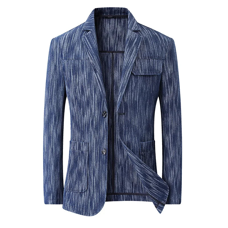 High-quality, fashionable, stylish and versatile new autumn and winter denim men's suit with plus-size denim suit