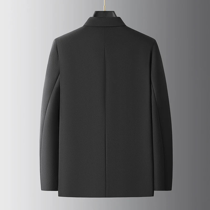 High-quality men's fashionable and stylish solid color, fat and plus-size business Korean-style expanded single-breasted commute