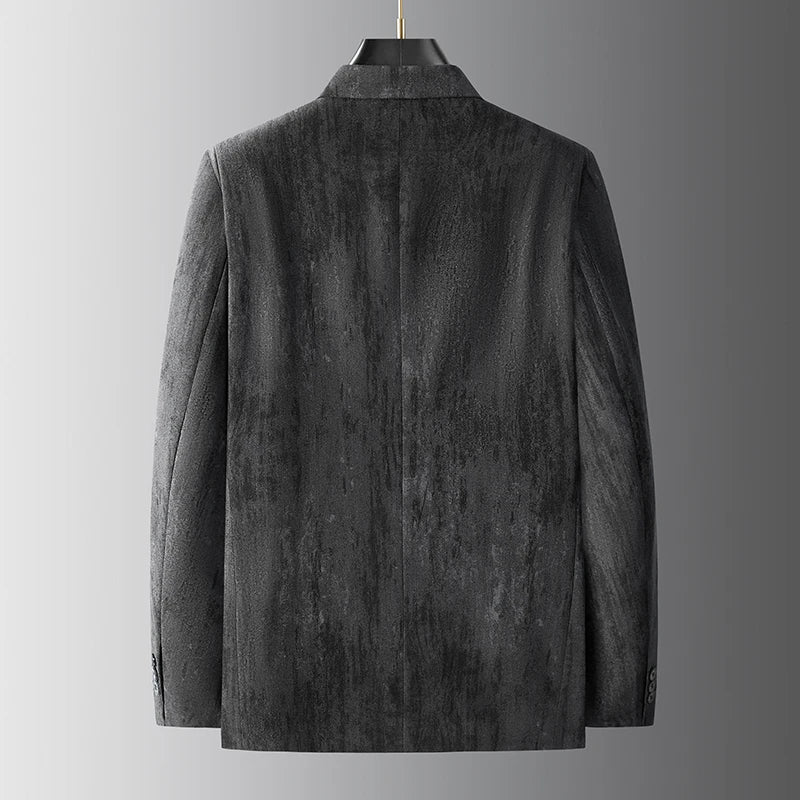High-quality, fashionable and handsome men's fat and large, versatile for business and casual use, ink-splashing technique singl