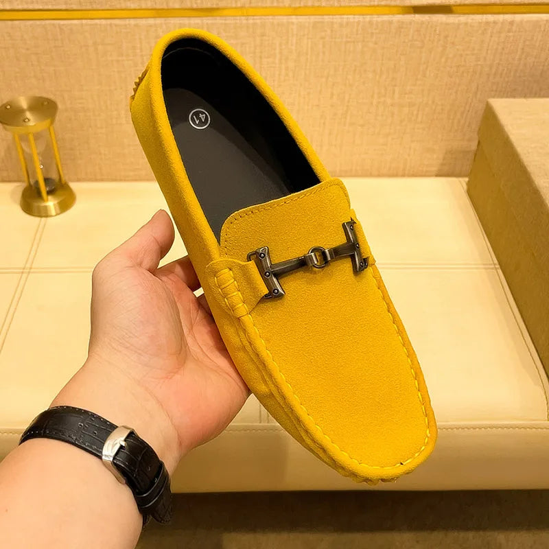 Mens Casual Leather Slip on Shoes Comfy Fashion Loafers New Men Business Soft Shoes All-match Man Walking Flats Driving Footwear