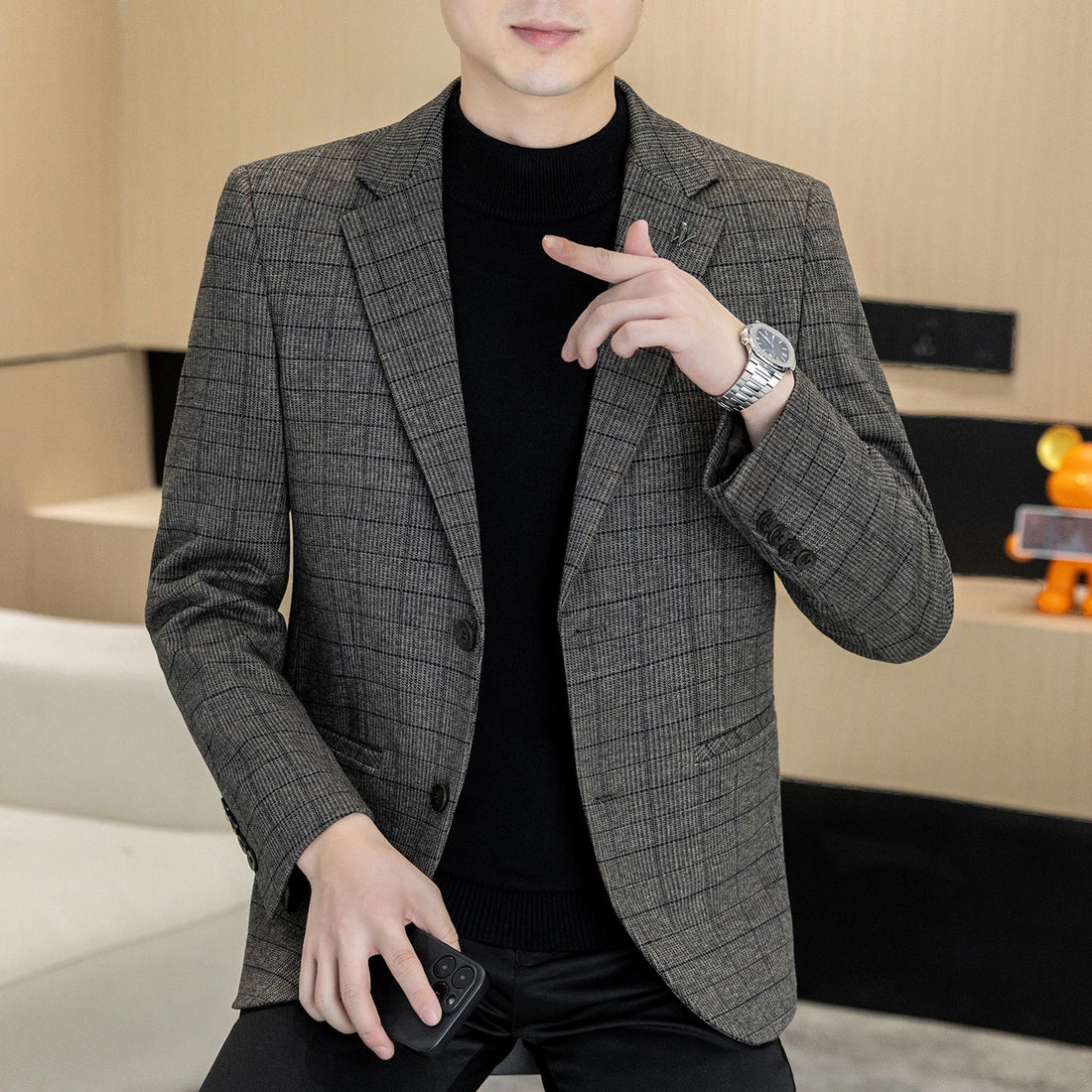 Autumn and winter new men's suits, two-button single-breasted jackets, men's casual business wear, formal wear, and men's suits