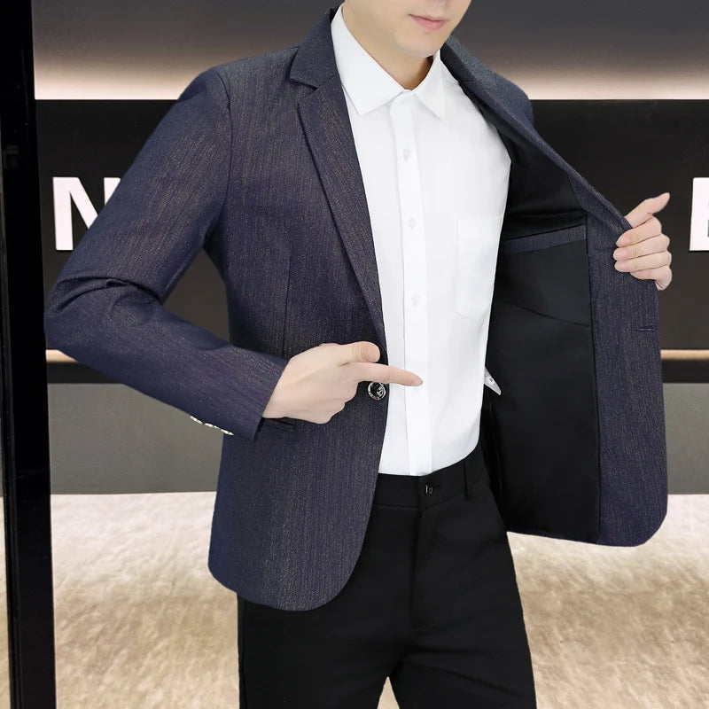 High-quality men's fashionable, stylish, versatile and trendy business casual banquet suit jacket, autumn 2026 new style suit
