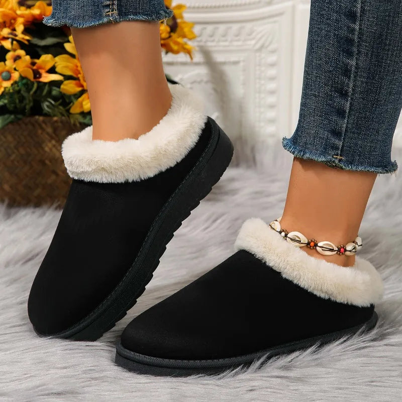 Winter New Fashion Women's Snow Boots with Fleece Lining, Warm and Thick Soles, Low-cut, Round Toe, Stylish Snow Boots 2025