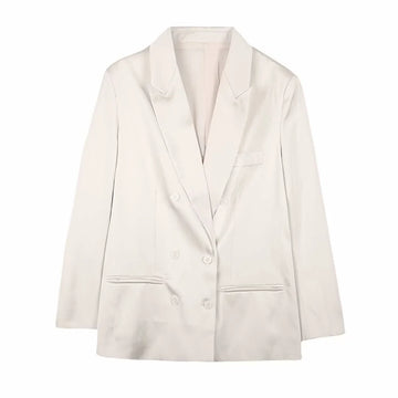 Spring new casual style double breasted suit jacket for women, loose and lazy