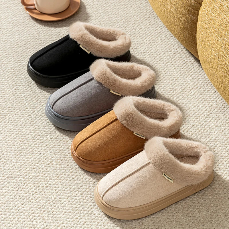 Children's Winter Slippers Indoor Outdoor Anti-slip Thick Sole Warm Comfortable Parent-child Shoes Leisure Snow Boots