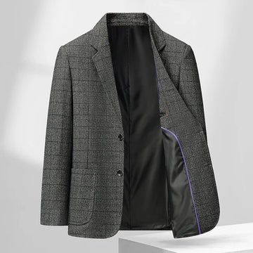 High-quality autumn new suit men's fashionable and stylish business youth checkered Benxi solid color casual suit jacket