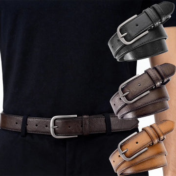 Fashionable Men's Alloy Pin Buckle PU Belt High Quality Men's Formal Occasion Business Belt Trendy Unisex Gift