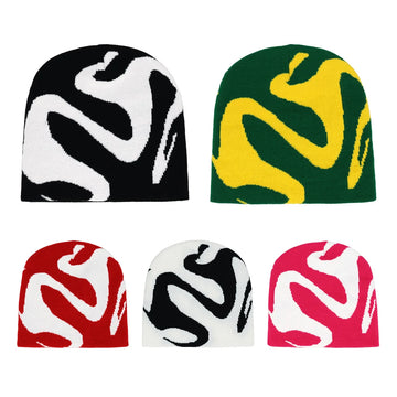 Winter Autumn Warm Beanies Hip Hop Ear Gorras Outdoor Windproof Y2K Letter Print Knitted Hat for Women Men Skiing Cap Cycling