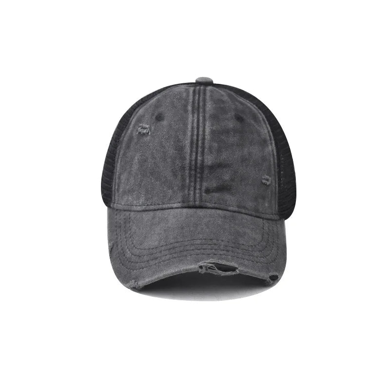 Washed Cotton Mesh Breathable Baseball Cap Made Old Ripped Light Board Caps Men and Women Tide Spring and Summer Vintage Hat