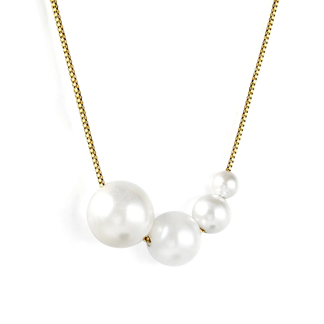 LUXUSTEEL New Fashionable Popular Classic Romantic Sweet With 4 White Imitation Pearl Stainless Steel No fading Jewelry In Size