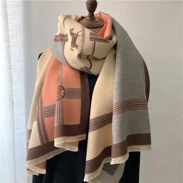 2023 New Winter Warm Thick Cashmere Scarfs Women Luxury Design Shawls Scarves Lady Pashmina Bufanda Blanket Female Stoles Wraps