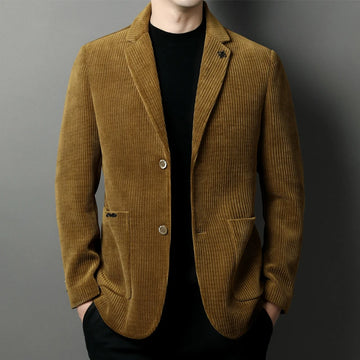 Men's High-Quality Corduroy Coat Autumn Winter Thick Velvet Casual Suit Jacket Handsome Ruffian Business Top Trend