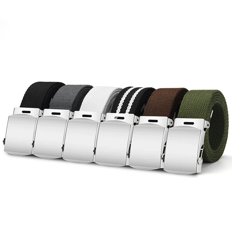 1Pcs New Fashion Unisex Tactical Waist Belt Jeans Male Casual Men Women Belt Canvas 3.0cm Webbing Waistband Ceinture Femme Belts