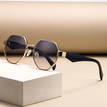 Punk Polygon Metal Sunglasses - Vintage Special-Shape Frame, UV400