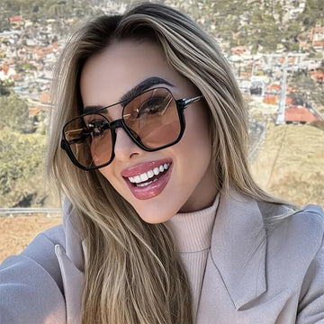Vintage Oversized Square Sunglasses - Trendy Ins-Style Shades, UV400
