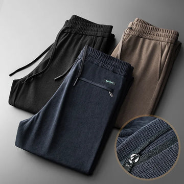 Autumn Winter Brown Classic Corduroy Casual Pants Men Elastic Waist Business Zipper Jogging Work Grey Thick Trousers Male M-4XL