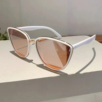 Triangle Cat Eye Sunglasses - Steampunk Metal Detail, Vintage Style