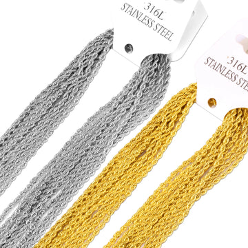 LUXUSTEEL 4MM Stainless Steel Hip-Hop Rock Unisex Fashion Jewelry Twisted Chain Necklace, Everyday Wear Versatile and Waterproof