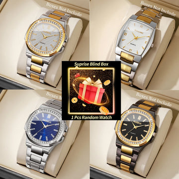 1PC Surprise Mystery Watch Blind Box-Luxury Men Business Watches Fashion Steel Band Quartz Wristwatch Reloj Hombre（Without Box）